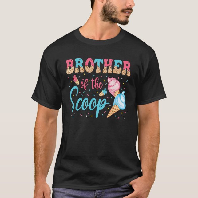 Camiseta Irmão Do Sexo Do Sorvete De Scoop Reveal Baby (Frente)