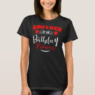 Camiseta Irmão Do Tema Da Princesa De Aniversário Strawberr