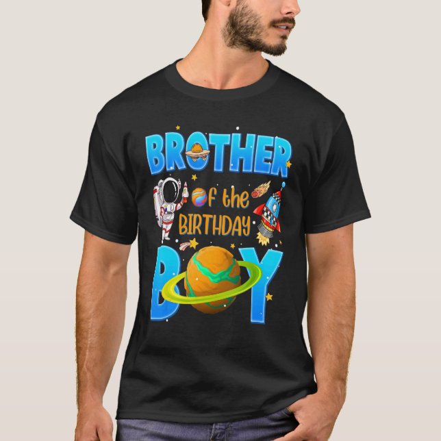 Camiseta Irmão Do Tema Do Astronauta Do Astronauta De Anive (Frente)