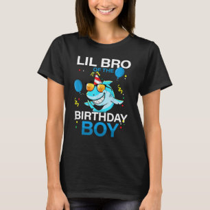 Camiseta Irmão do Tema do Oceano Tubarão de Aniversário