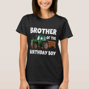 Camiseta Irmão do trator do menino aniversariante agriculto