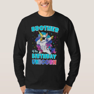 Camiseta Irmão Do Unicórnio De Aniversário Dabbing Unicorn 