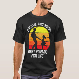 Camiseta Irmão E Irmã Os Melhores Amigos Para A Vida Feliz 