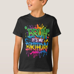 Camiseta Irmão É Meu Aniversário Engraçado Garoto de Aniver