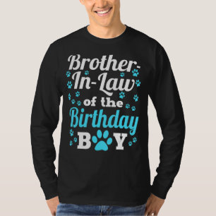 Camiseta Irmão Em Direito Do Cachorro De Aniversário Paw Bd