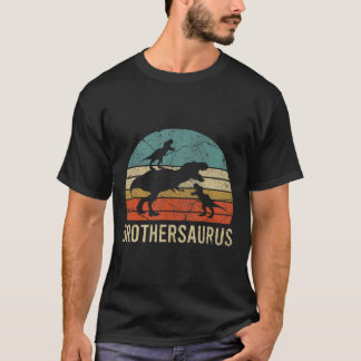 Camiseta Irmão Engraçado Dinossauro 3 Três Crianças Grande 