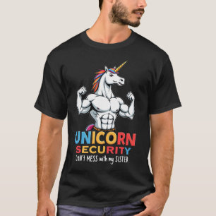 Camiseta Irmão Engraçado Unicórnio Segurança Não Mexa Com M