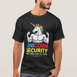 Camiseta Irmão Engraçado Unicórnio Segurança Não Mexa Com M