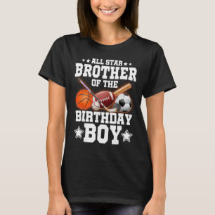 Camiseta Irmão Estrela do Menino do Aniversário Sketll Fute