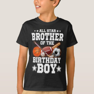 Camiseta Irmão Estrela do Menino do Aniversário Sketll Fute