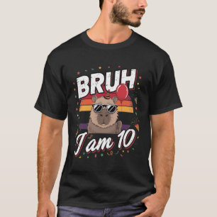 Camiseta Irmão Eu Tenho 10 Aniversário De Capivara Criança