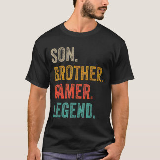 Camiseta Irmão Filho Lendário Gamer de Vídeo Games Homens R