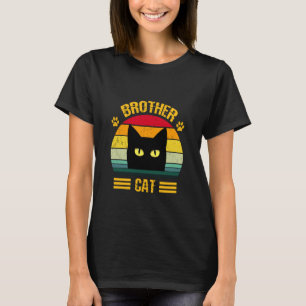 Camiseta Irmão Gato Preto Retro Funny Vintage Cat