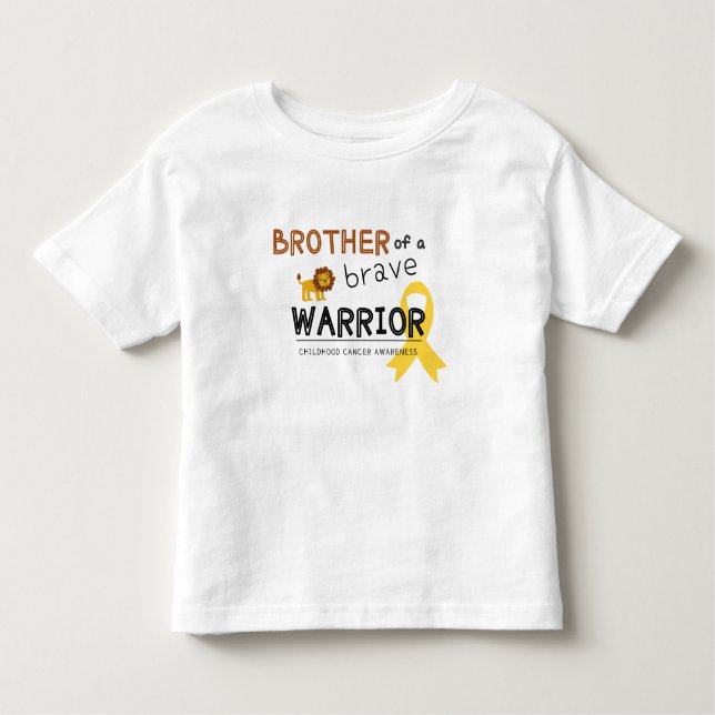 Camiseta irmão guerreiro corajoso câncer infantil (Frente)