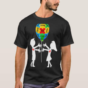Camiseta Irmão Irmã Conscientização do Autismo Balão Enigma