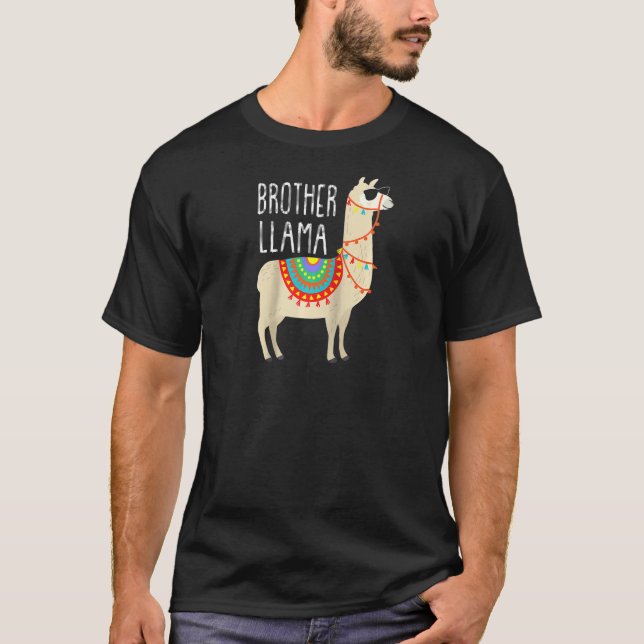 Camiseta Irmão Llama For Men, Papa Raglan (Frente)