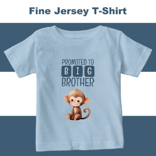 Camiseta Irmão macaco fofo azul grande