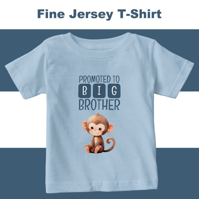 Camiseta Irmão macaco fofo azul grande (Criador carregado)