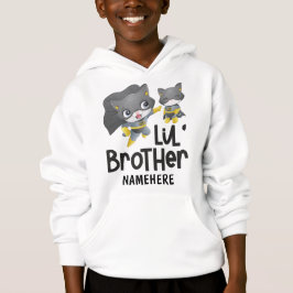 Camiseta Irmão Mais Novo Super-Herói Gato Nome Personalizad