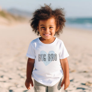 Camiseta Irmão Mais Velho Coração Azul Correspondente Famíl