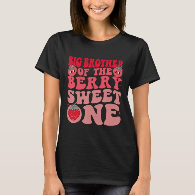Camiseta Irmão Mais Velho Da Morango Doce Fruta Morango (Frente)