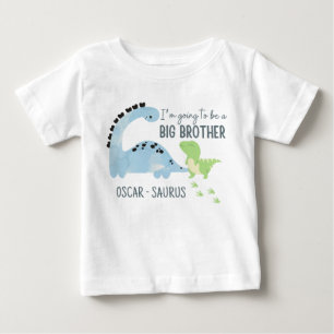 Camiseta Irmão Mais Velho Dinossauro Personalizado, Irmão M