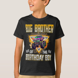 Camiseta Irmão Mais Velho Do Caminhão Monstro Do Menino Do