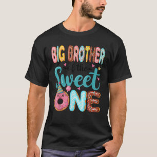 Camiseta Irmão Mais Velho Do Doce 1º Aniversário Menina Don