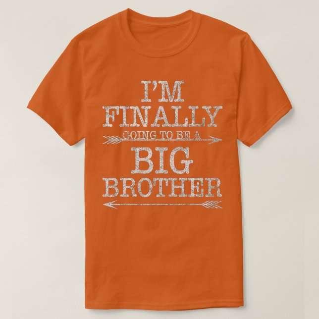 Camiseta Irmão Mais Velho Presente Eu Finalmente Vou Ser Um (Frente do Design)
