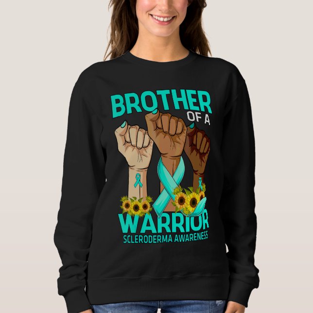 Camiseta Irmão-Mão De Um Guerreiro Scleroderma Sensibilizaç (Frente)