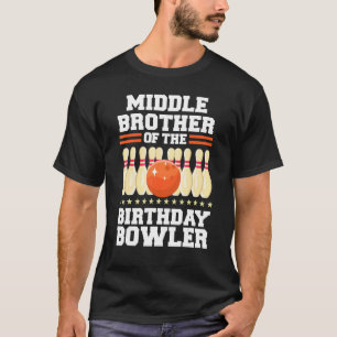 Camiseta Irmão Médio Da Boliche De Aniversário Do Bowler
