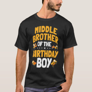 Camiseta Irmão Médio Da Construção De Menino De Aniversário