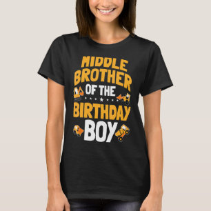 Camiseta Irmão Médio Da Construção De Menino De Aniversário