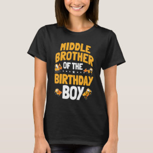 Camiseta Irmão Médio Da Construção De Menino De Aniversário
