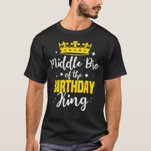 Camiseta Irmão Médio Da Coroa Do Partido Rei Aniversário Bd