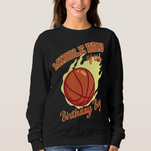 Camiseta Irmão Médio Da Família B De Basquete Birthday Boy