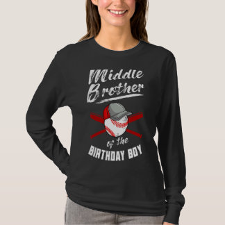 Camiseta Irmão Médio Do Garoto De Beisebol De Aniversário P