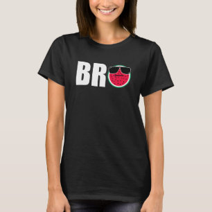 Camiseta Irmão Melancia Tropical Fruta de Verão Família Cor