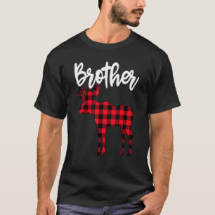 Camiseta Irmão Moose Buffalo Red Xadrez Natal Pajama F