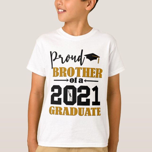 Camiseta Irmão Orgulhoso De Um Formando De 2021 (Frente)