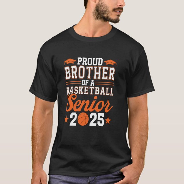 Camiseta Irmão Orgulhoso De Um Formando De Basquete 2025 (Frente)