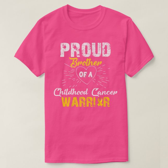 Camiseta Irmão Orgulhoso de um Guerreiro Cancer da Infância (Frente do Design)