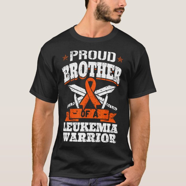 Camiseta Irmão Orgulhoso De Um Guerreiro De Leucemia Que Nã (Frente)