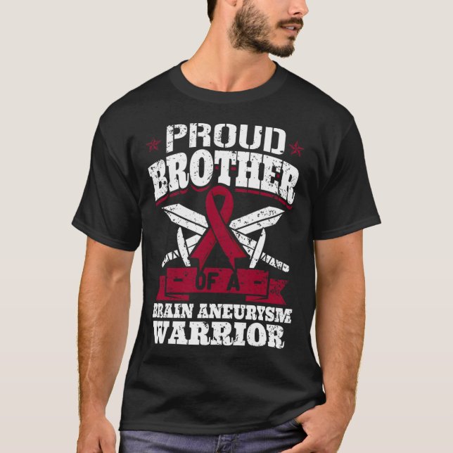 Camiseta Irmão Orgulhoso De Um Guerreiro Do Aneurismo Cereb (Frente)
