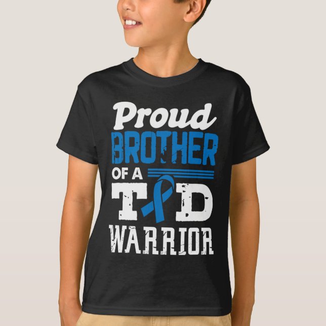 Camiseta Irmão Orgulhoso De Um Guerreiro T1D Sensibilização (Frente)