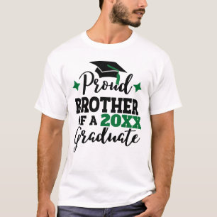 Camiseta Irmão Orgulhoso do boné formando verde negro