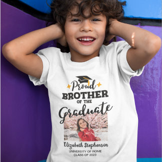 Camiseta Irmão Orgulhoso do nome da fotografia do formando