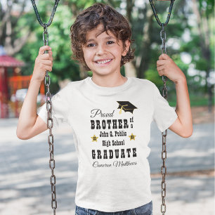 Camiseta Irmão Orgulhoso do Nome do Graduado   Graduação Es