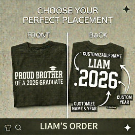 Camiseta IRMÃO ORGULHOSO Turma de 2026 Formatura Personaliz