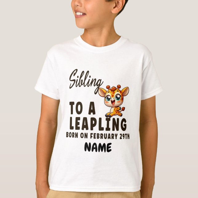 Camiseta Irmão para aniversário de salto no ano Leaping Bab (Frente)